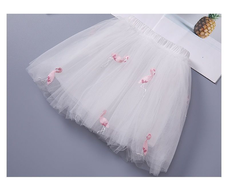 Girls' skirt mesh pleated princess skirt 2024 summer children's summer dress foreign fluffy tulle short skirt
