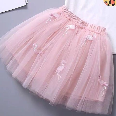 Girls' skirt mesh pleated princess skirt 2024 summer children's summer dress foreign fluffy tulle short skirt