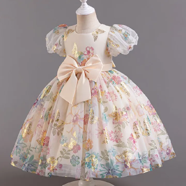 1-6 years old girls princess dress kids wedding dress dress baby mesh flower skirt
