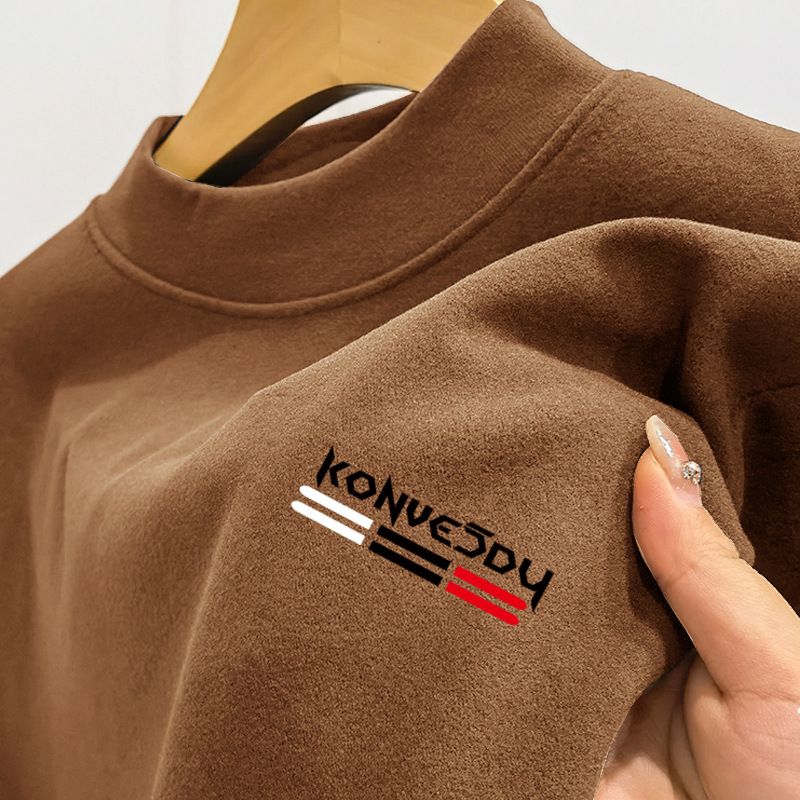 Simple slim velvet cold insulation warm turtleneck underwear men's autumn clothes base layer tops