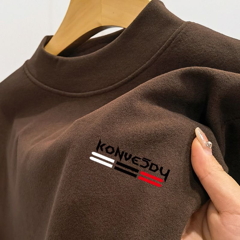 Simple slim velvet cold insulation warm turtleneck underwear men's autumn clothes base layer tops