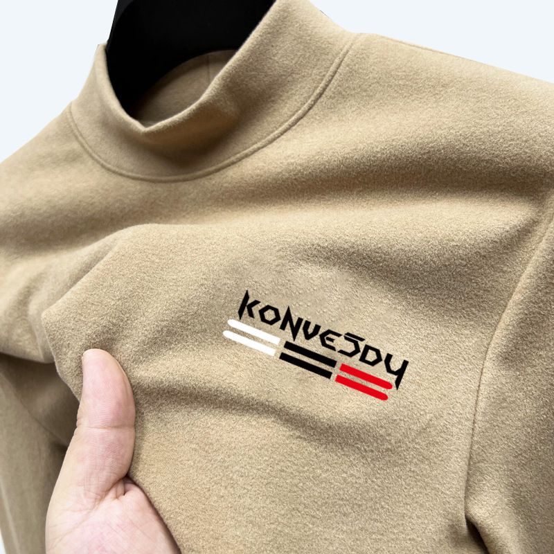 Simple slim velvet cold insulation warm turtleneck underwear men's autumn clothes base layer tops