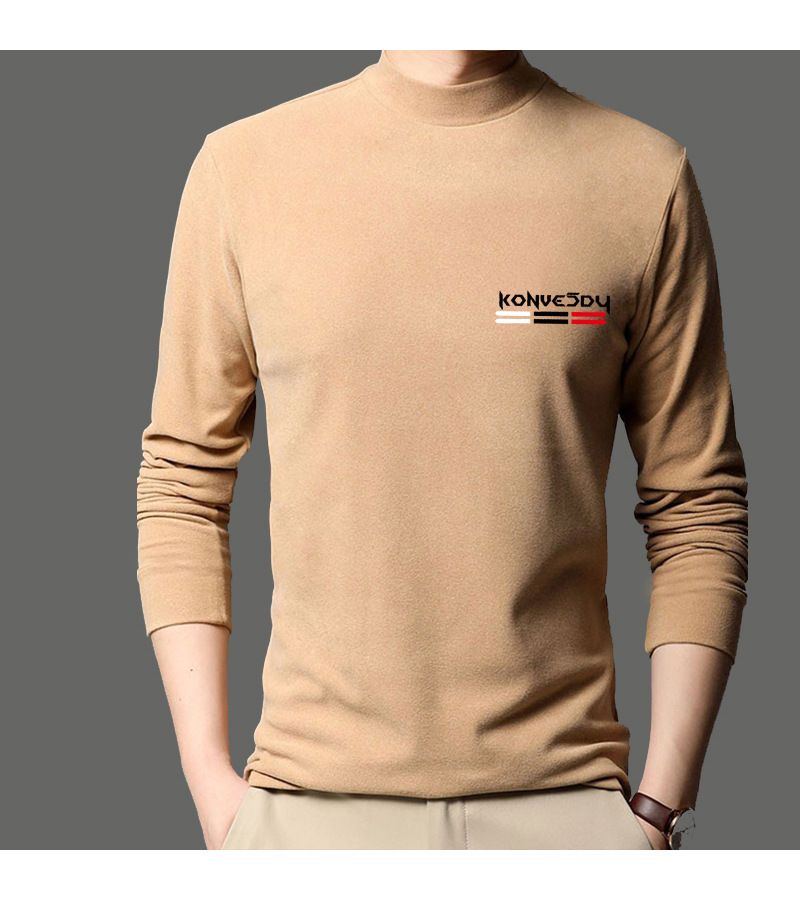 Simple slim velvet cold insulation warm turtleneck underwear men's autumn clothes base layer tops
