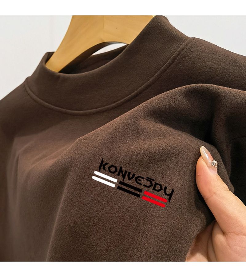 Simple slim velvet cold insulation warm turtleneck underwear men's autumn clothes base layer tops
