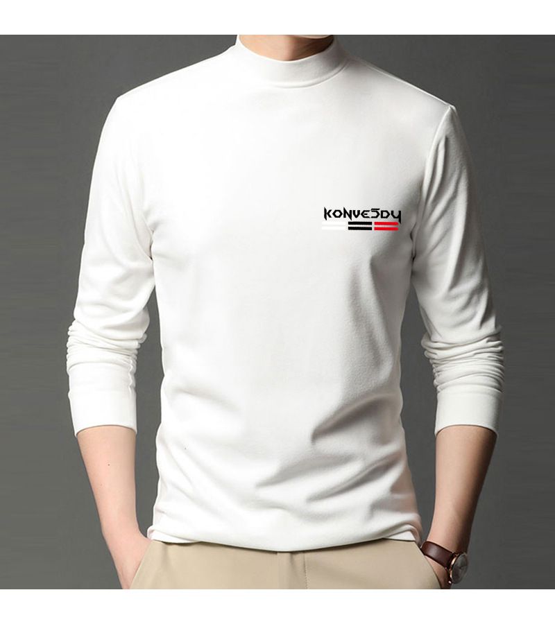 Simple slim velvet cold insulation warm turtleneck underwear men's autumn clothes base layer tops