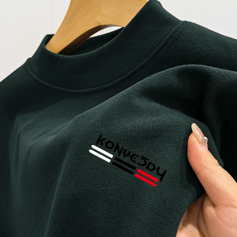 Simple slim velvet cold insulation warm turtleneck underwear men's autumn clothes base layer tops