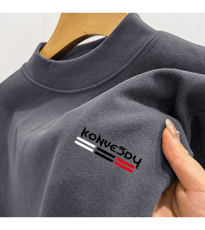 Simple slim velvet cold insulation warm turtleneck underwear men's autumn clothes base layer tops