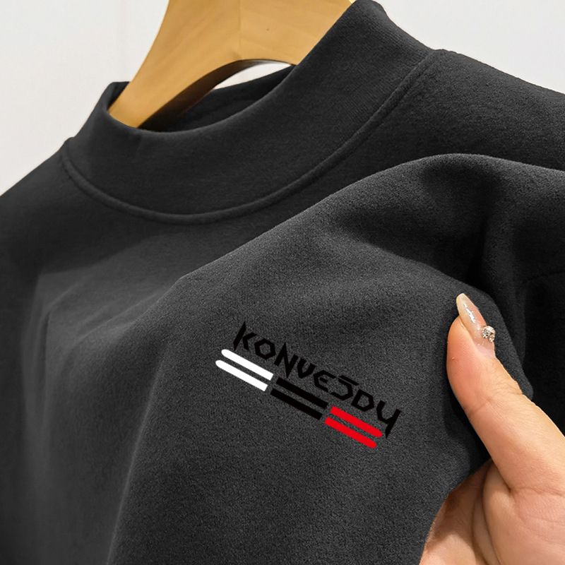Simple slim velvet cold insulation warm turtleneck underwear men's autumn clothes base layer tops