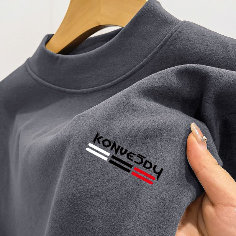 Simple slim velvet cold insulation warm turtleneck underwear men's autumn clothes base layer tops