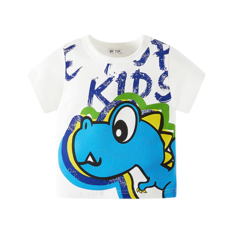 Children's clothing kids t-shirt cartoon flying dinosaur summer baby boy knit sweater round neck