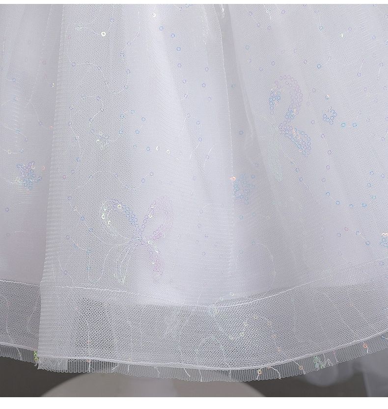 Children's summer tutu wedding dress trail skirt flower children's dress balloon sleeve girl children's dress