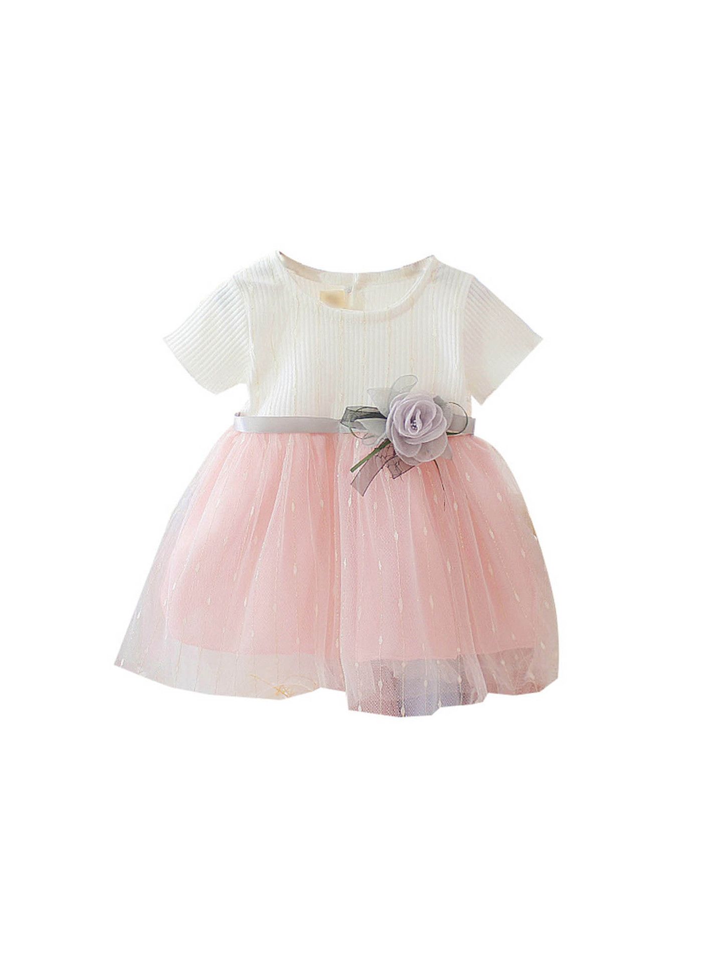 Summer dress girls new children's dress short sleeve mesh princess dress baby girl foreign skirt