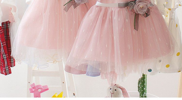 Summer dress girls new children's dress short sleeve mesh princess dress baby girl foreign skirt