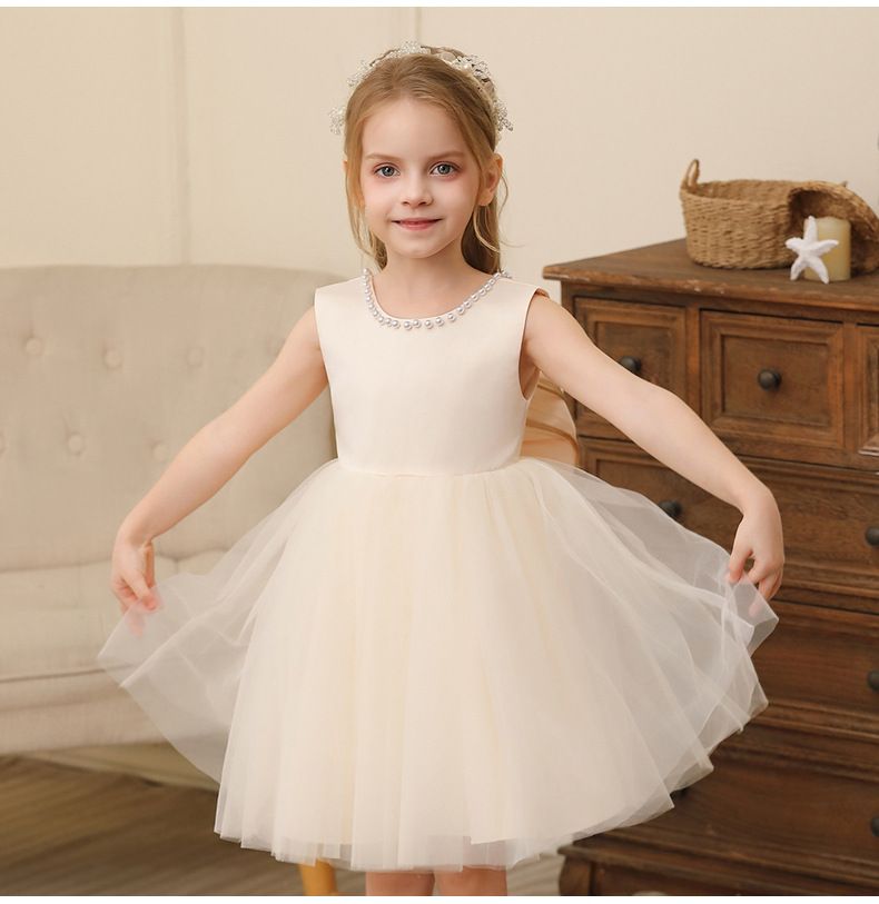 Girls dress princess dress little girl mesh wedding dress show costume lace dress