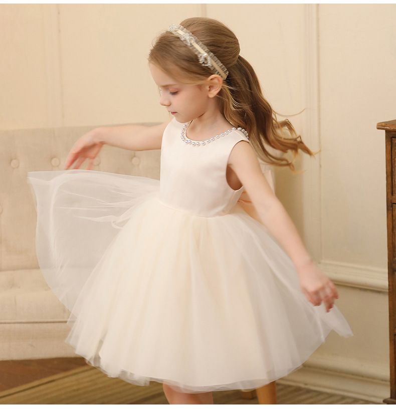 Girls dress princess dress little girl mesh wedding dress show costume lace dress