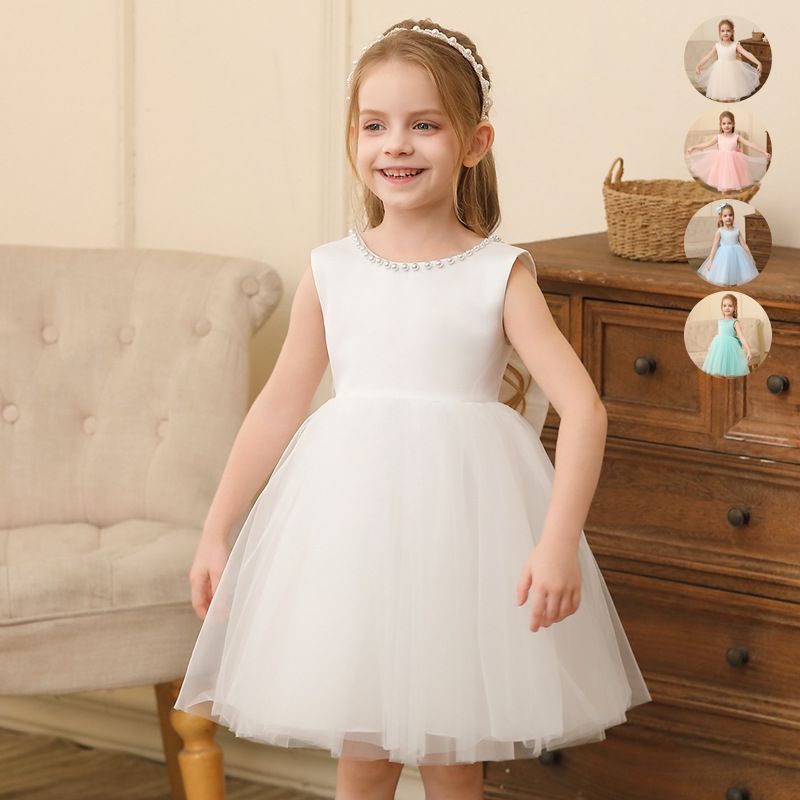 Girls dress princess dress little girl mesh wedding dress show costume lace dress