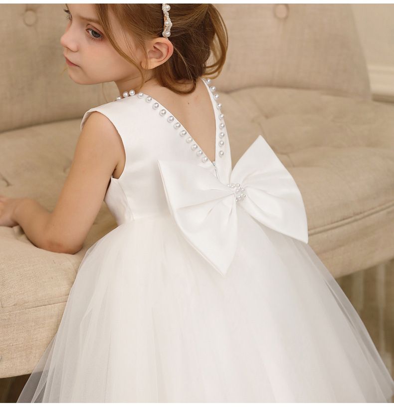 Girls dress princess dress little girl mesh wedding dress show costume lace dress
