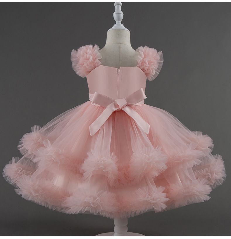 Children's Mesh Dress Puffy Princess Dress Medium Big Kids Dress Girls Dress