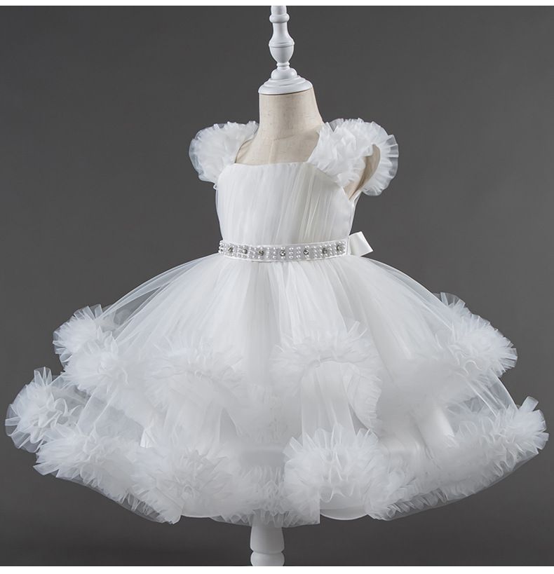 Children's Mesh Dress Puffy Princess Dress Medium Big Kids Dress Girls Dress