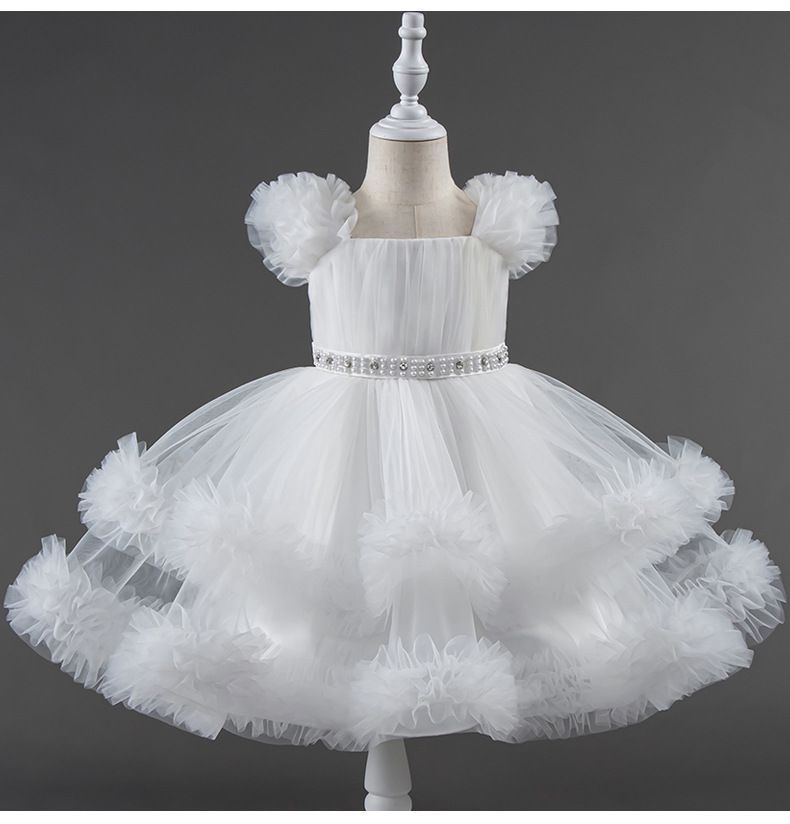 Children's Mesh Dress Puffy Princess Dress Medium Big Kids Dress Girls Dress