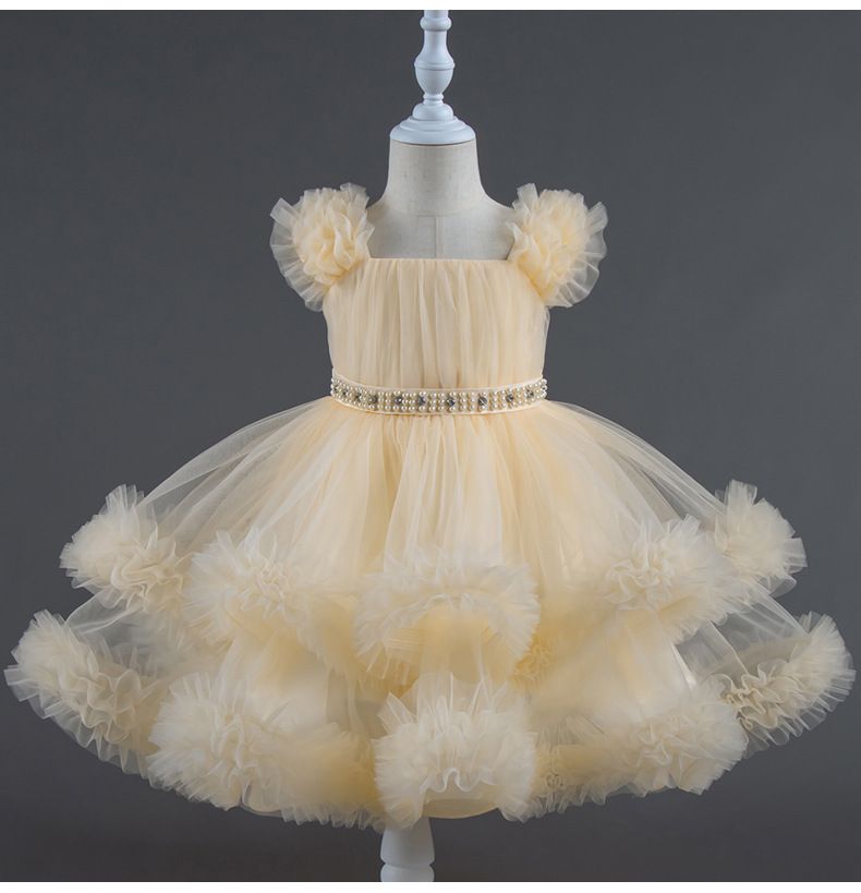 Children's Mesh Dress Puffy Princess Dress Medium Big Kids Dress Girls Dress