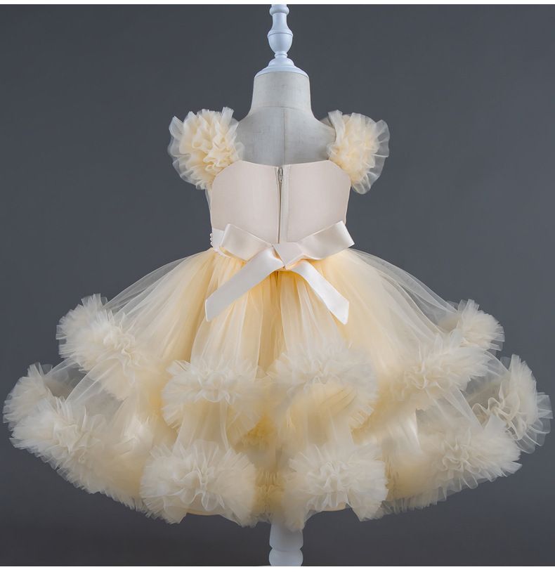 Children's Mesh Dress Puffy Princess Dress Medium Big Kids Dress Girls Dress