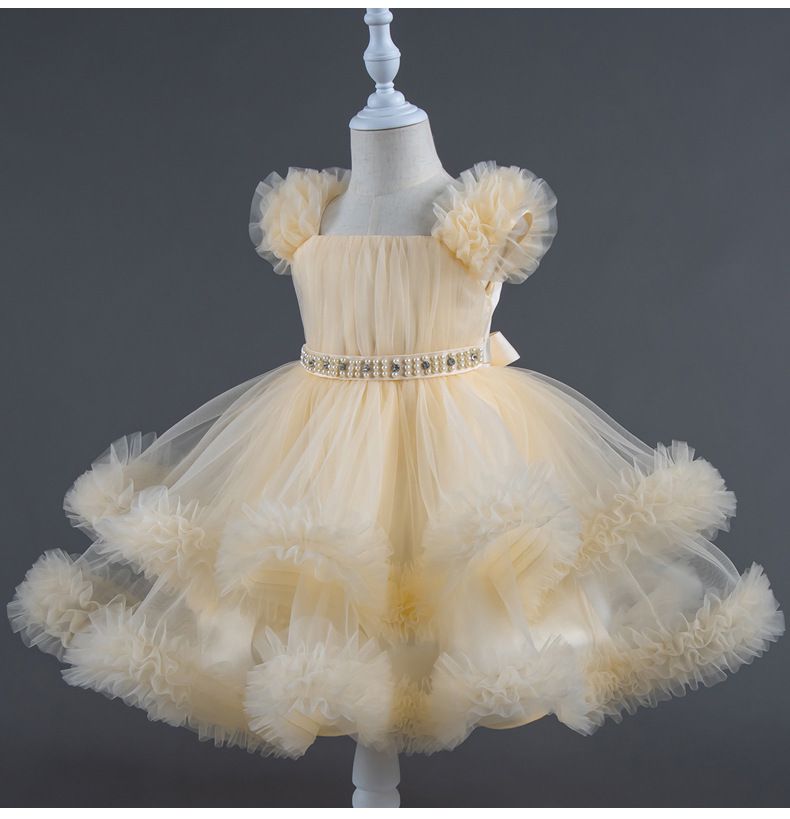 Children's Mesh Dress Puffy Princess Dress Medium Big Kids Dress Girls Dress