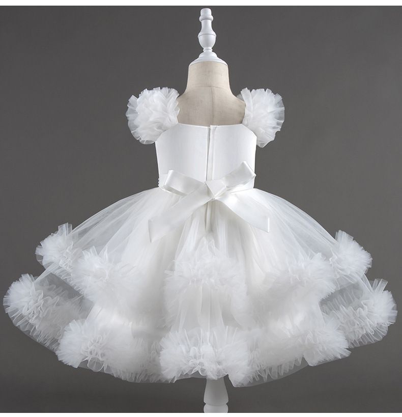 Children's Mesh Dress Puffy Princess Dress Medium Big Kids Dress Girls Dress