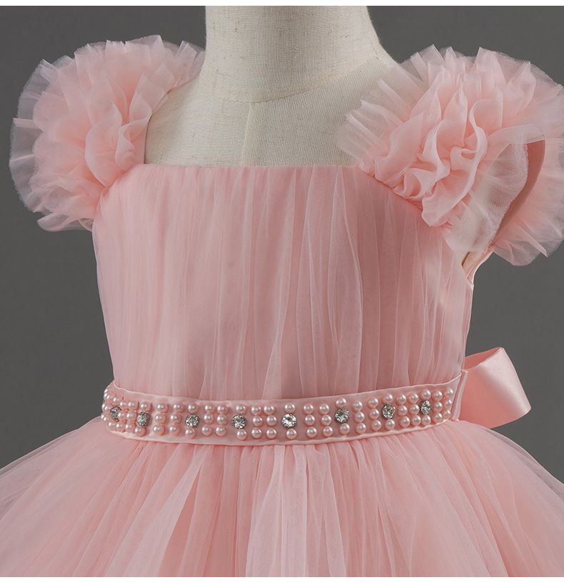 Children's Mesh Dress Puffy Princess Dress Medium Big Kids Dress Girls Dress