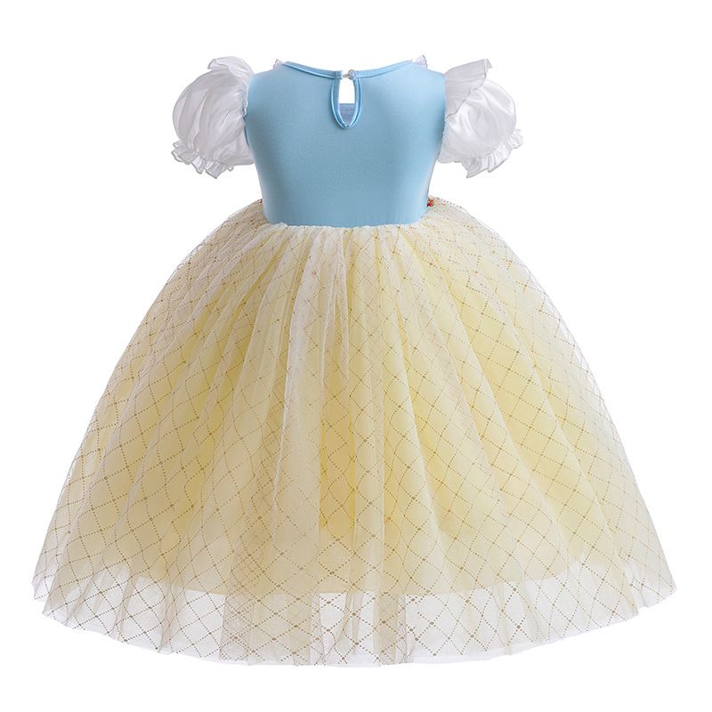 Snow White Girls 2025 New Aisha Dress Kids Short Sleeve Dress Baby Princess Dress