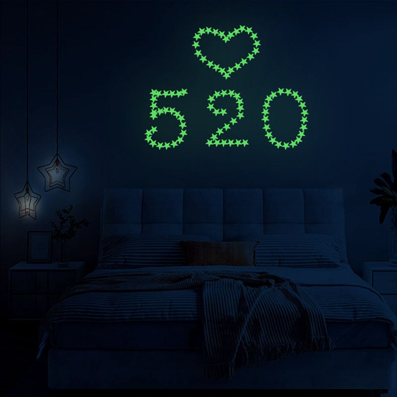 Glow in The Dark Stars Stickers for Ceiling, Adhesive 50pcs 3D Glowing Stars and Moon for Kids Bedroom,Luminous Stars Stickers Create a Realistic Starry Sky,Room Decor,Wall Stickers