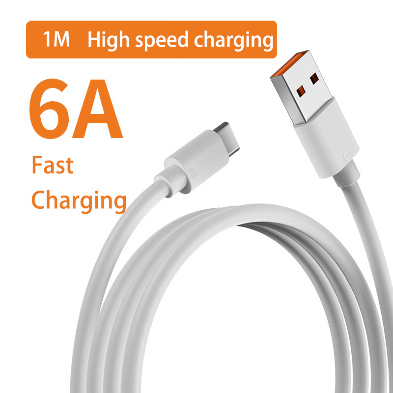 1 Pc Type-C single head data cable 6A flash charging cable suitable for Android phone fast charging cable