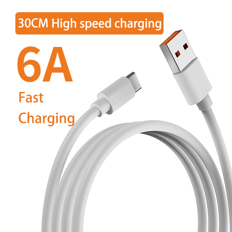 1 Pc Type-C single head data cable 6A flash charging cable suitable for Android phone fast charging cable