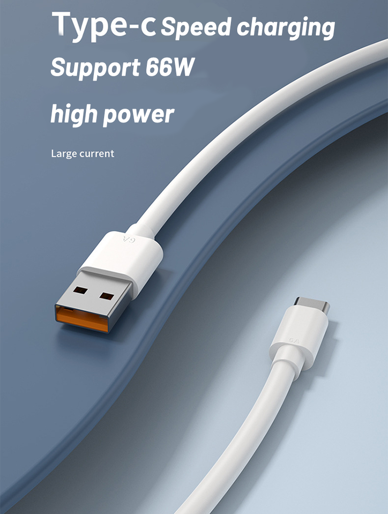 1 Pc Type-C single head data cable 6A flash charging cable suitable for Android phone fast charging cable
