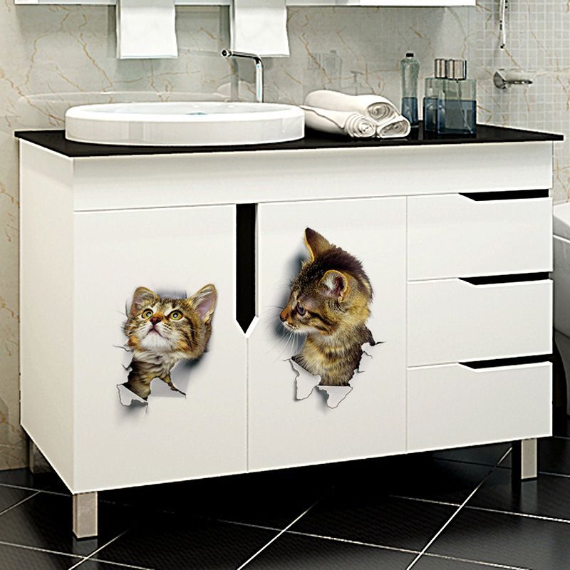 1PC 3D stereoscopic effect wall sticker, refrigerator sticker, living room, bedroom, children's room decoration sticker, wallpaper, toilet sticker