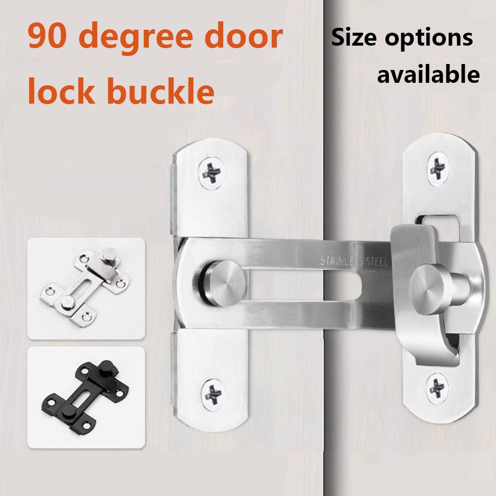 Stainless steel lock buckle, lock plate, padlock buckle, 90 degree right angle anti-theft folding door buckle, drawer cabinet door lock, thickened lock buckle