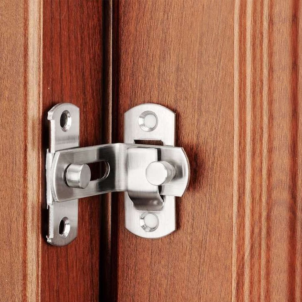 Stainless steel lock buckle, lock plate, padlock buckle, 90 degree right angle anti-theft folding door buckle, drawer cabinet door lock, thickened lock buckle