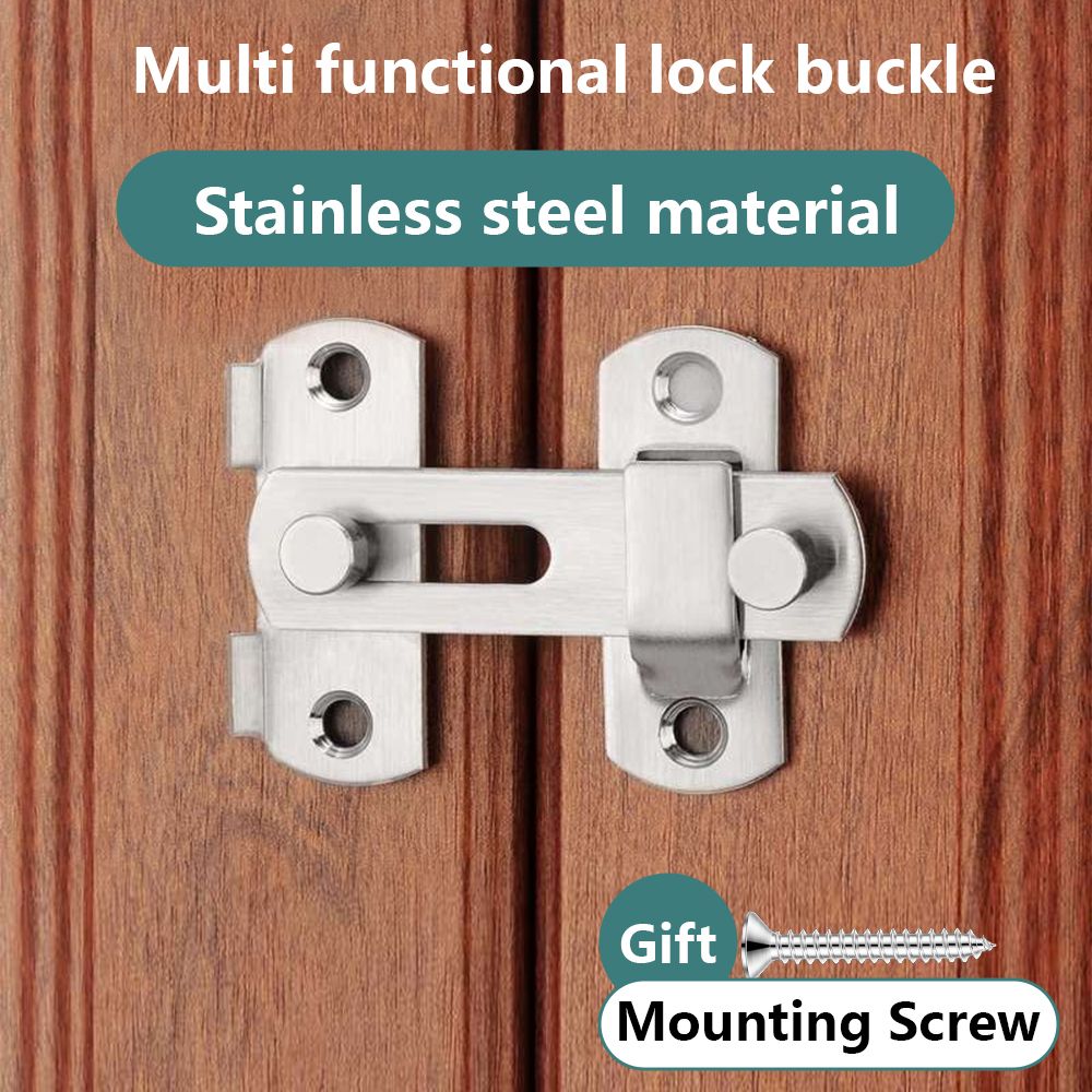 Stainless steel lock buckle, lock plate, padlock buckle, 90 degree right angle anti-theft folding door buckle, drawer cabinet door lock, thickened lock buckle