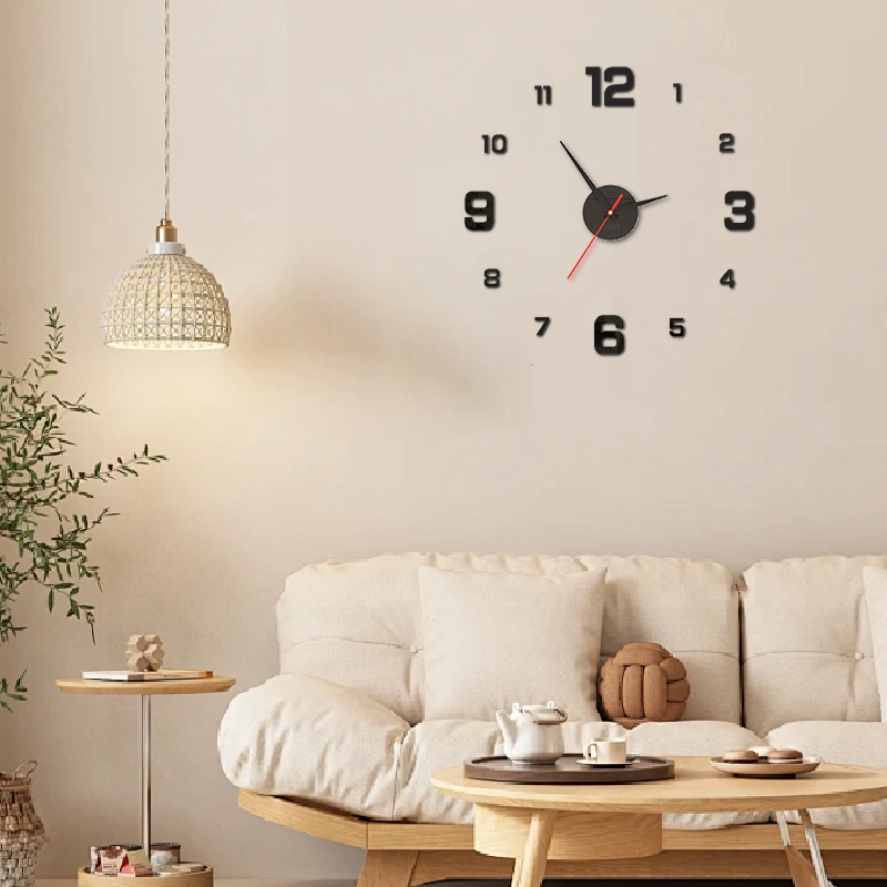 1 PC 3D DIY Wall Clock Acrylic Mirror Stickers Wall Clocks For Home Decoration Living Room Quartz Needle Hanging Watch Europe Horloge ,Home Decor ,Room Decor
