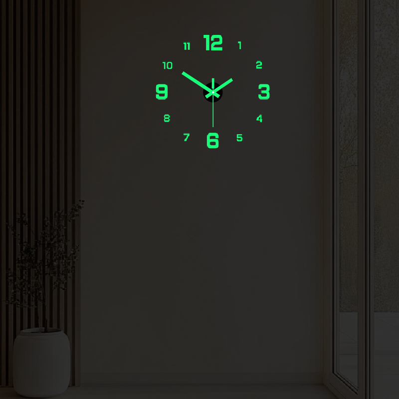 1 PC 3D DIY Wall Clock Acrylic Mirror Stickers Wall Clocks For Home Decoration Living Room Quartz Needle Hanging Watch Europe Horloge ,Home Decor ,Room Decor