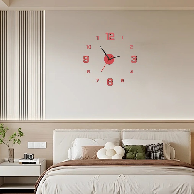 1 PC 3D DIY Wall Clock Acrylic Mirror Stickers Wall Clocks For Home Decoration Living Room Quartz Needle Hanging Watch Europe Horloge ,Home Decor ,Room Decor