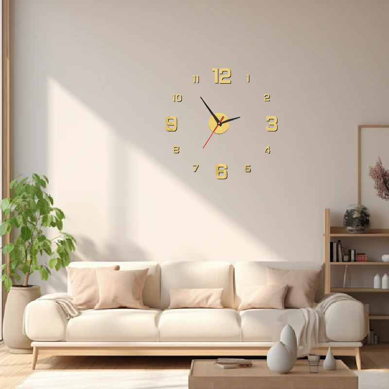 1 PC 3D DIY Wall Clock Acrylic Mirror Stickers Wall Clocks For Home Decoration Living Room Quartz Needle Hanging Watch Europe Horloge ,Home Decor ,Room Decor