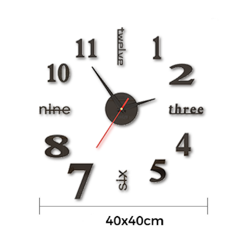 1 PC 3D DIY Wall Clock Acrylic Mirror Stickers Wall Clocks For Home Decoration Living Room Quartz Needle Hanging Watch Europe Horloge ,Home Decor ,Room Decor
