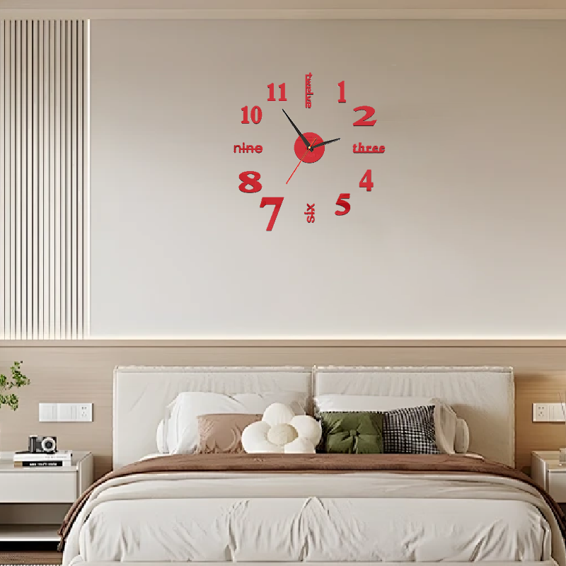 1 PC 3D DIY Wall Clock Acrylic Mirror Stickers Wall Clocks For Home Decoration Living Room Quartz Needle Hanging Watch Europe Horloge ,Home Decor ,Room Decor