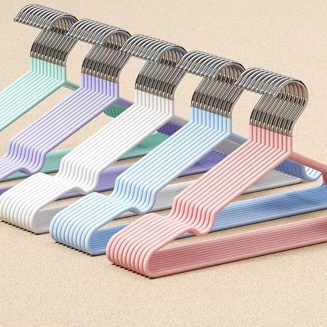 5pcs/10pcs high-end anti slip hangers for adults, thick plastic dipping clothes racks for drying clothes, home furnishings, student dormitories, extra thick hangers