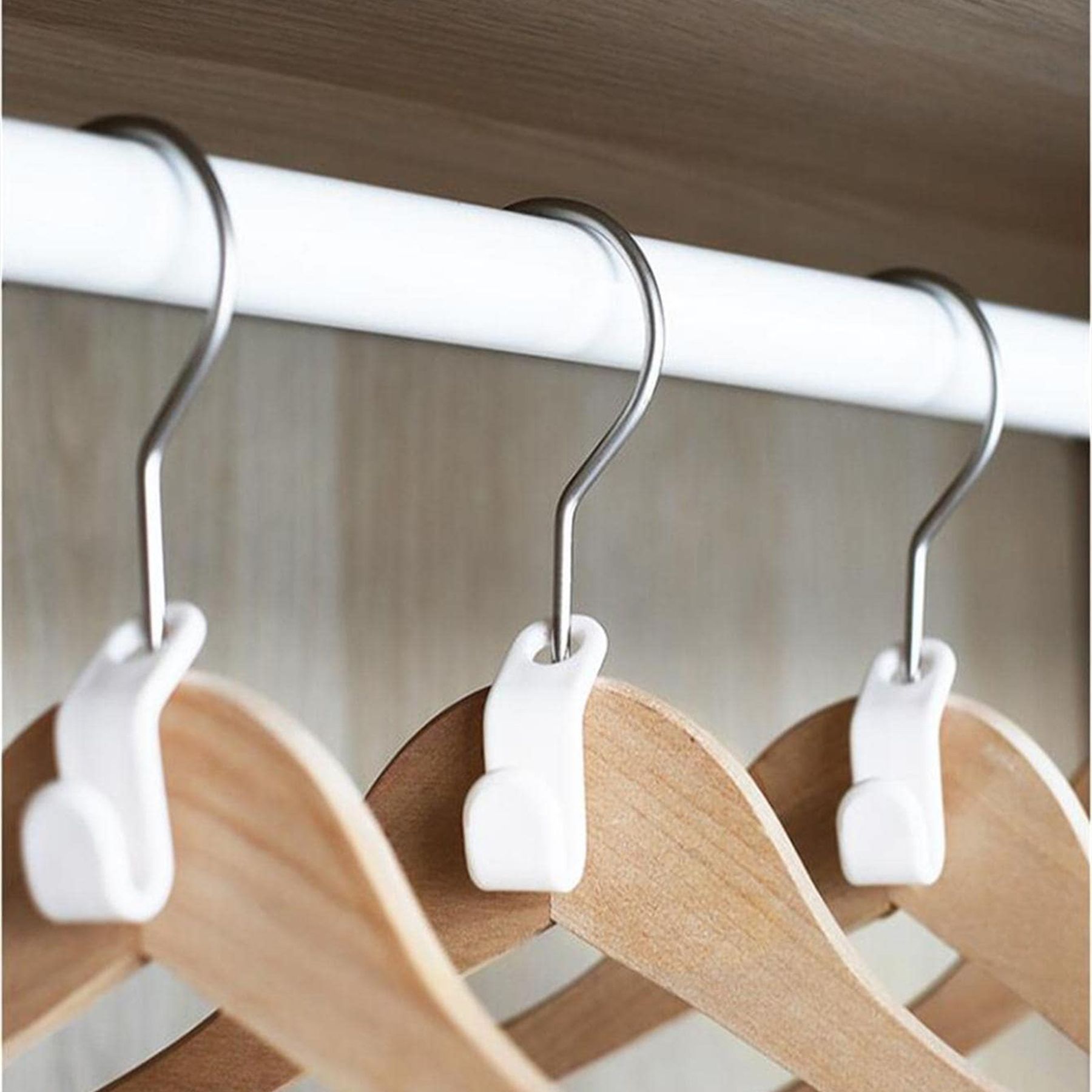 White Hanger Hooks - Heavy Duty Space Saver for Hanger Clothes, Premium Closet Organizers | College Dorm Essentials & Top Hanger Choice