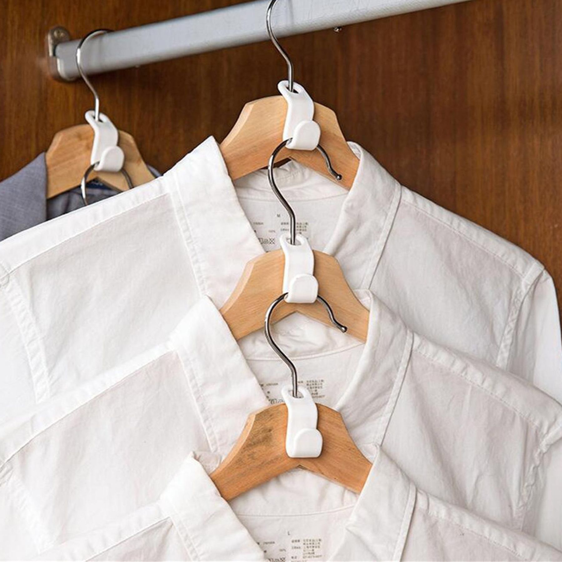 White Hanger Hooks - Heavy Duty Space Saver for Hanger Clothes, Premium Closet Organizers | College Dorm Essentials & Top Hanger Choice