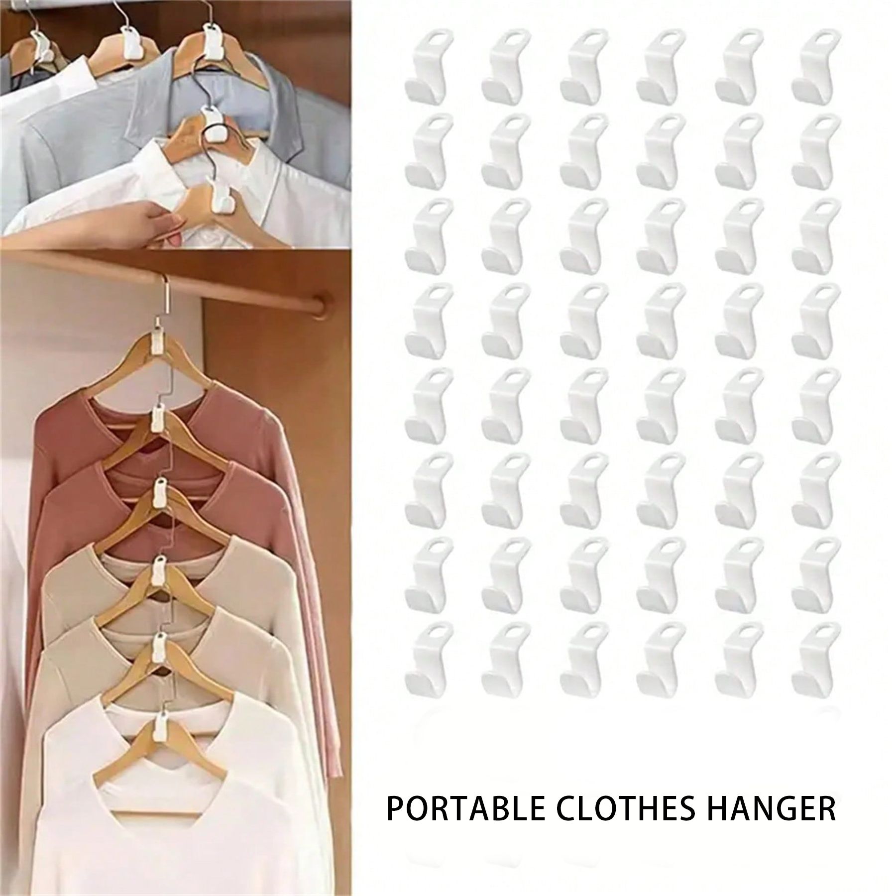 White Hanger Hooks - Heavy Duty Space Saver for Hanger Clothes, Premium Closet Organizers | College Dorm Essentials & Top Hanger Choice