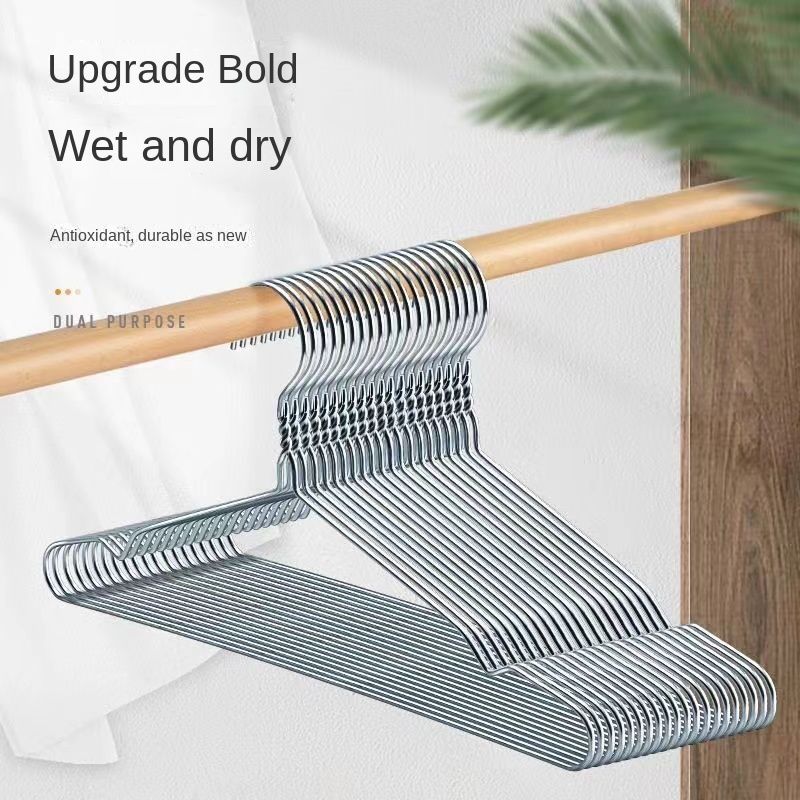 5pcs/10pcs household metal storage hangers, bedroom drying racks, clothes support, anti slip and wrinkle resistant, dormitory student hooks, saving space