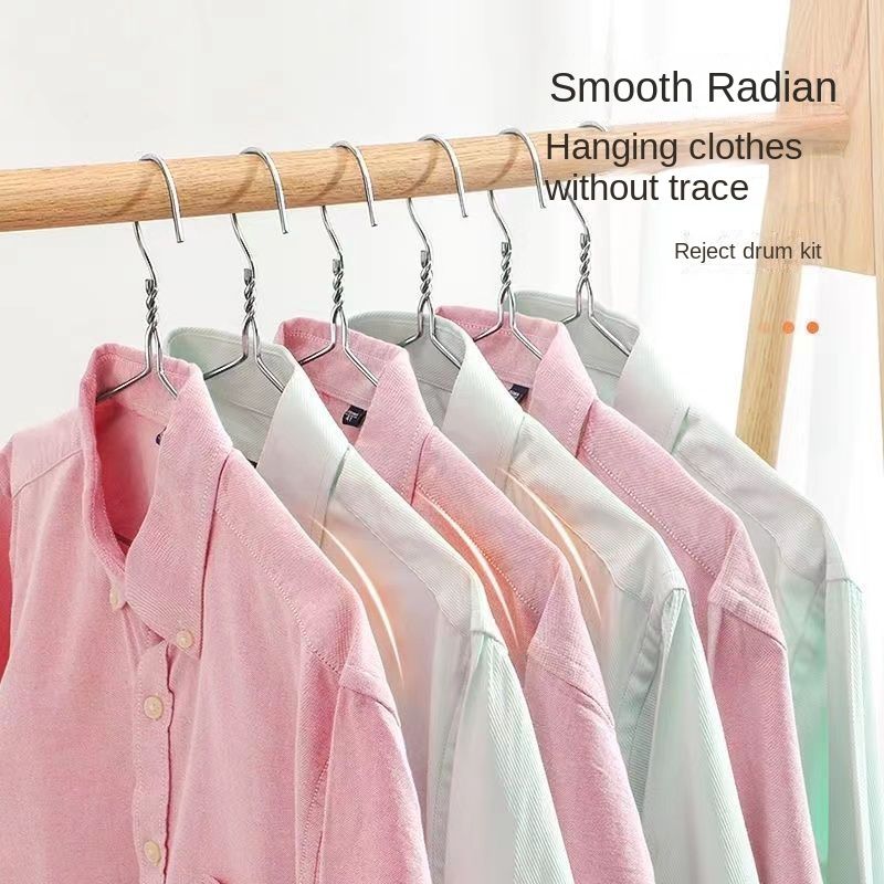 5pcs/10pcs household metal storage hangers, bedroom drying racks, clothes support, anti slip and wrinkle resistant, dormitory student hooks, saving space